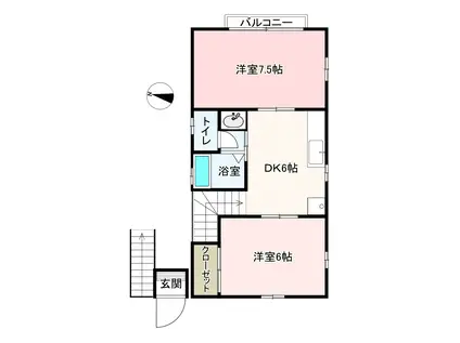 TOコーポ(2DK/2階)の間取り写真