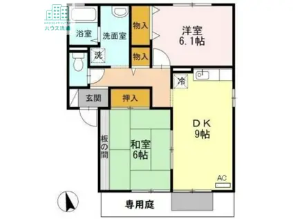 セジュール宮小路B(2DK/1階)の間取り写真