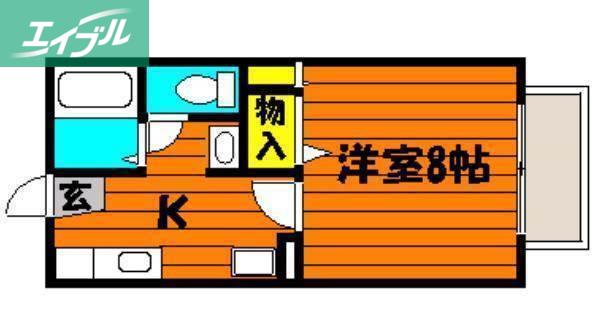 メゾンたちばなC棟(1K/1階)の間取り写真
