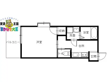 SGB浜町(1K/11階)の間取り写真