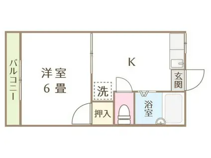 サンパレス宝町(1K/1階)の間取り写真