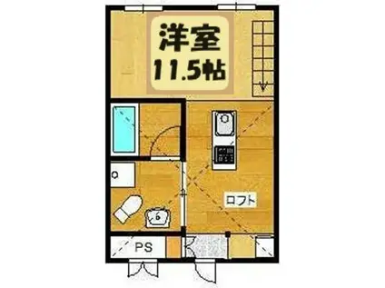 インターエッグ(ワンルーム/1階)の間取り写真