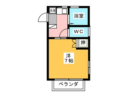 パーソンズA(1K/2階)の間取り写真