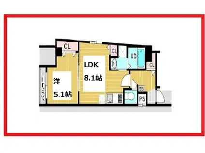 アークレジデンス向島(1LDK/1階)の間取り写真