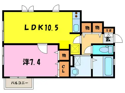 アフィニティホームズ(1LDK/1階)の間取り写真