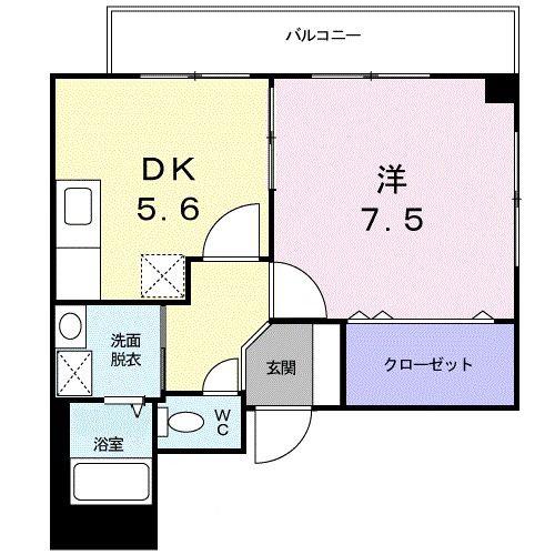 アベニールロミオ(1DK/5階)の間取り写真