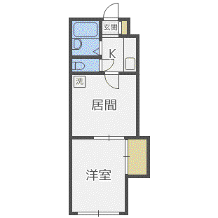 フロンティア1718(1DK/4階)の間取り写真