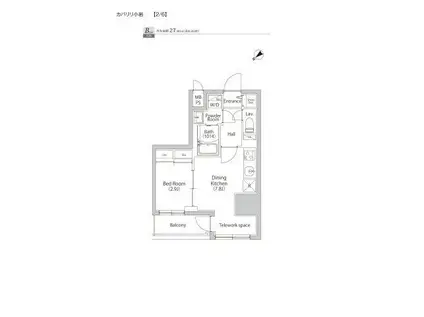 カパリリ小岩(1DK/7階)の間取り写真