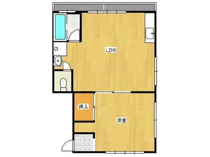 ルミネ東光(1LDK/2階)の間取り写真