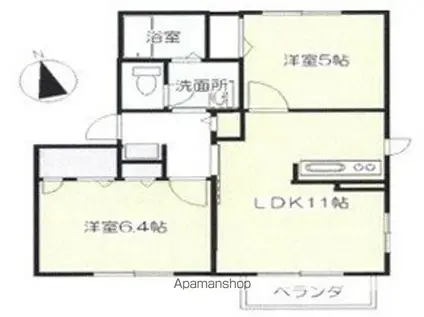 フォーレストタウンII(2LDK/2階)の間取り写真