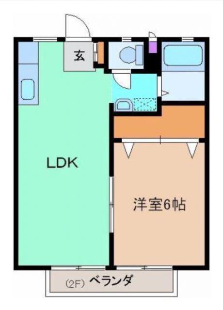 カーサ・グッチーノ(1LDK/2階)の間取り写真