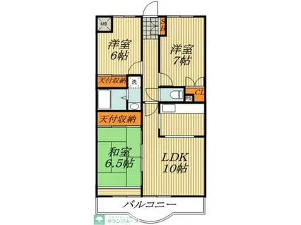 ウィーブ北町(3LDK/3階)の間取り写真