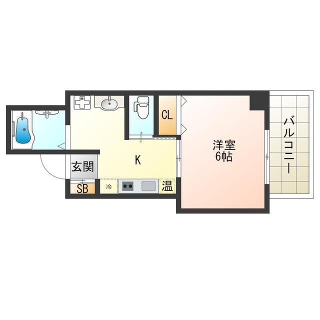 みおつくし堂島II(1K/2階)の間取り写真