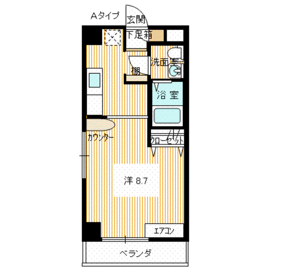 クオリティタウン(1K/4階)の間取り写真