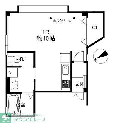 荒川ビル(ワンルーム/2階)の間取り写真