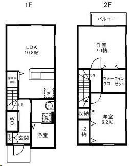 メゾネットN(2LDK/1階)の間取り写真