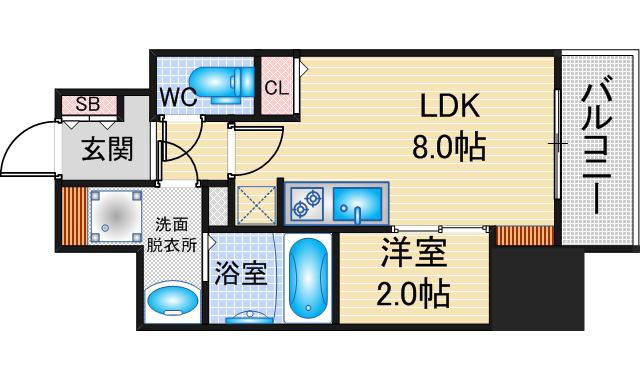 ストーリア名古屋城西(1LDK/7階)の間取り写真