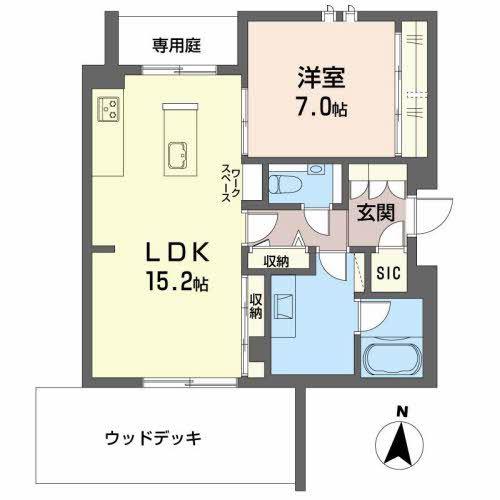 エグゼスト ネロ(1LDK/1階)の間取り写真