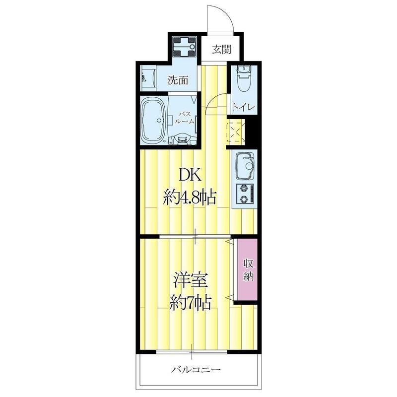 第17関根マンション(1DK/8階)の間取り写真