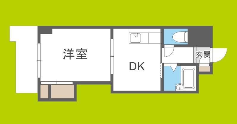 上新庄駅前グランドハイツ北(1DK/2階)の間取り写真