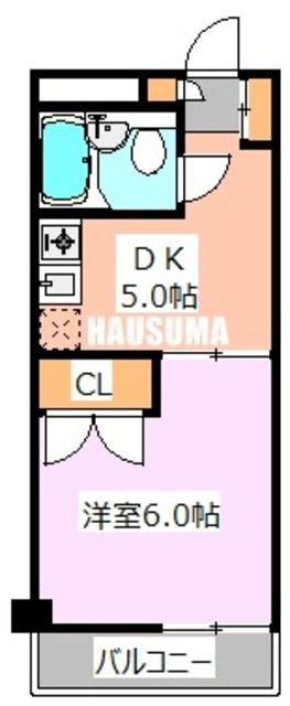 パレ・ドール田端(1DK/4階)の間取り写真