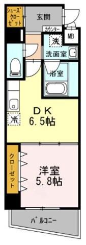 ベルフォーレ イガ(1DK/3階)の間取り写真