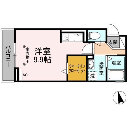 EXCEL21 VI(ワンルーム/2階)の間取り写真