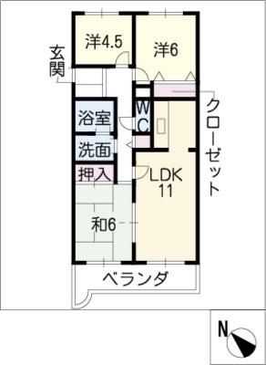 エミネンス覚王山(3LDK/3階)の間取り写真