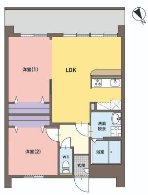 ENSTEPNO.18香椎(2LDK/3階)の間取り写真