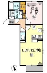 クローバーM C棟(1LDK/1階)の間取り写真