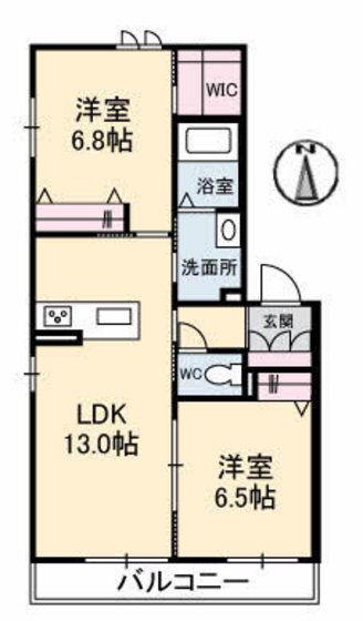 サフィー(2LDK/3階)の間取り写真