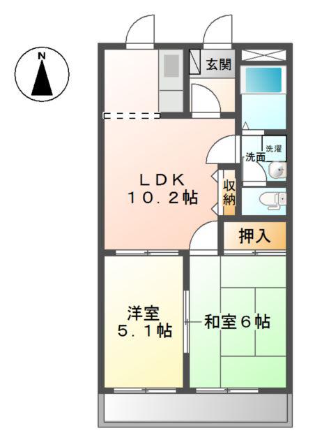 ファインヴィーブル参番館(2LDK/3階)の間取り写真