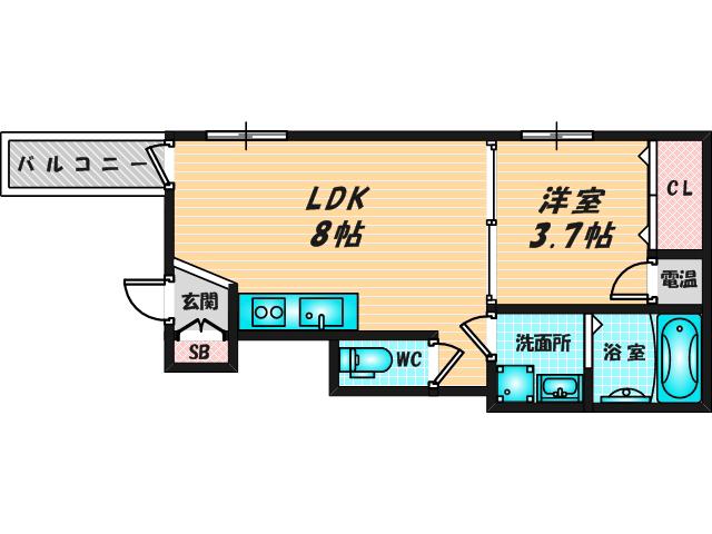 F ASECIA DIONE(1LDK/1階)の間取り写真