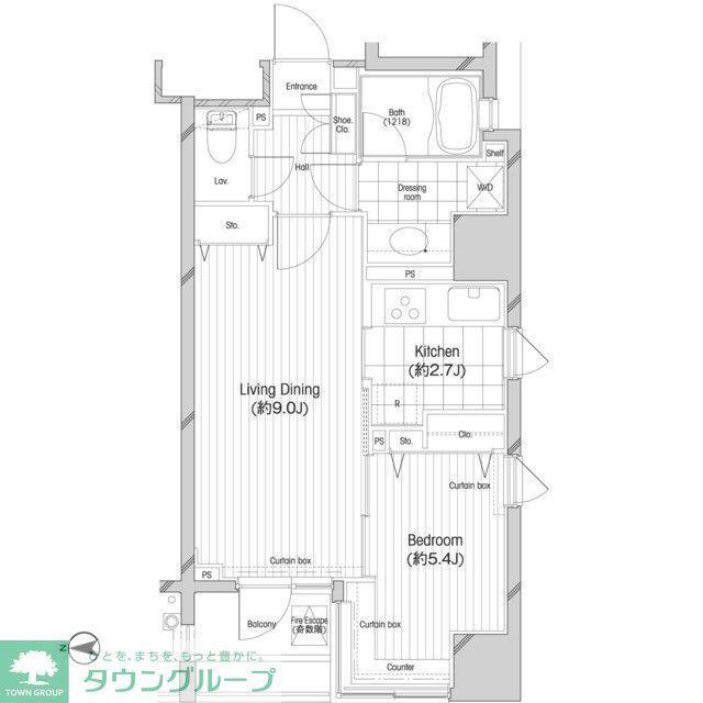 コンフォリア二番町(1LDK/5階)の間取り写真