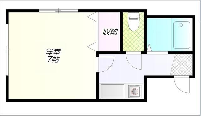 CASA白河(1K/3階)の間取り写真