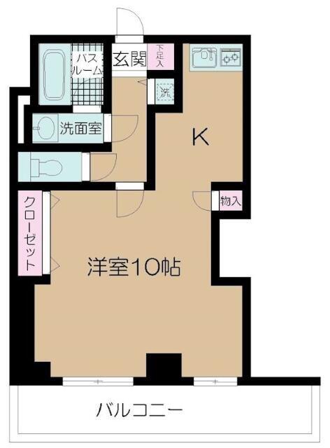 サンピア西須賀(ワンルーム/2階)の間取り写真