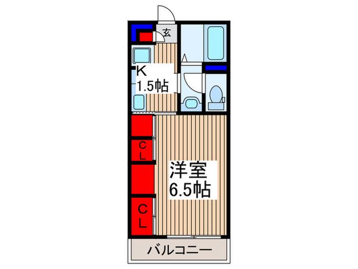 リブリ西所沢(1K/1階)の間取り写真