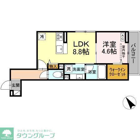 D-BLOOM COURT(1LDK/1階)の間取り写真