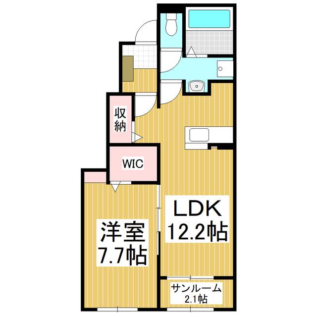 LUMIERE一ツ家 II(1LDK/1階)の間取り写真