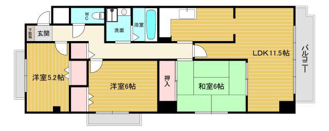 FIG・TREE2号館(3DK/2階)の間取り写真
