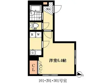 LIGHT PLACE(1K/1階)の間取り写真
