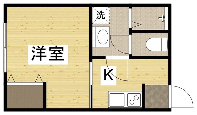 パスティア新倉敷(1K/2階)の間取り写真