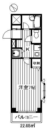 ロイヤルパレスII(1K/3階)の間取り写真