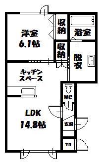 PEACH1・21(1LDK/2階)の間取り写真