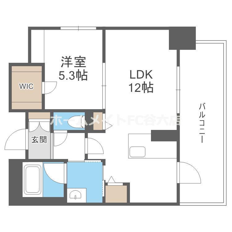 リビエナ グラン 新梅田(1LDK/5階)の間取り写真