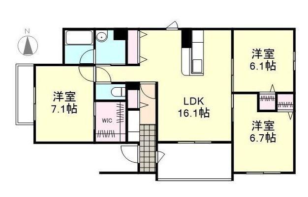 ボヌールソワ(3LDK/2階)の間取り写真