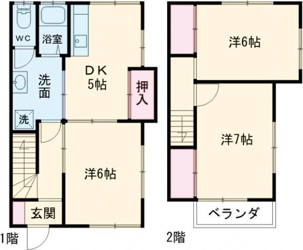 パークタウン矢野(3DK/1階)の間取り写真