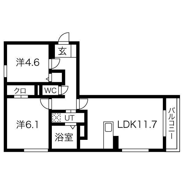 VILLA LE EUPHORIA AKASHI・OKUBOCHOヴ(2LDK/2階)の間取り写真