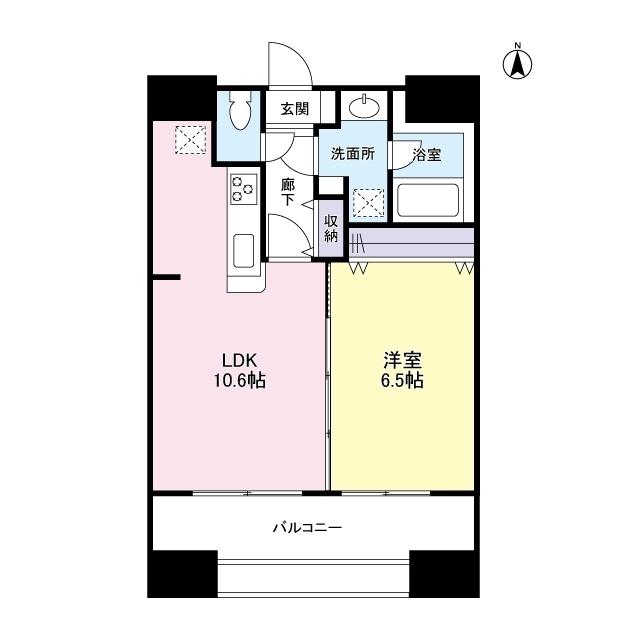 グランドール浦和岸町(1LDK/12階)の間取り写真