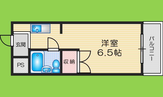シャトレ富田(1K/3階)の間取り写真